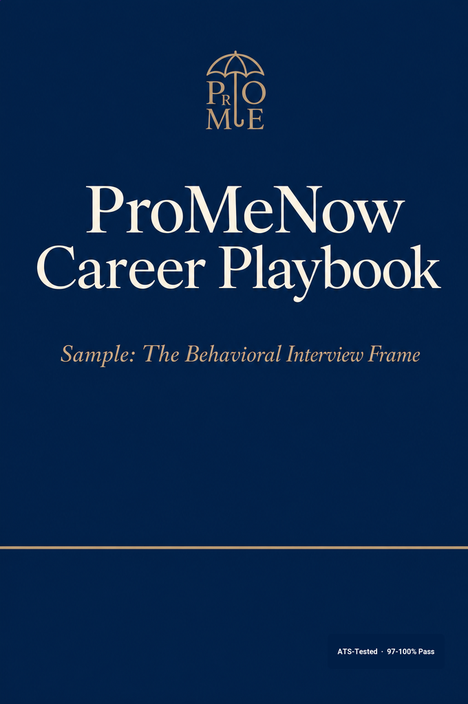 ProMeNow Career Playbook cover — Sample chapter